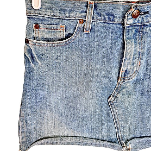 Fossil Denim Amara Mini Skirt Hummingbird Size 10 - Picture 2 of 9